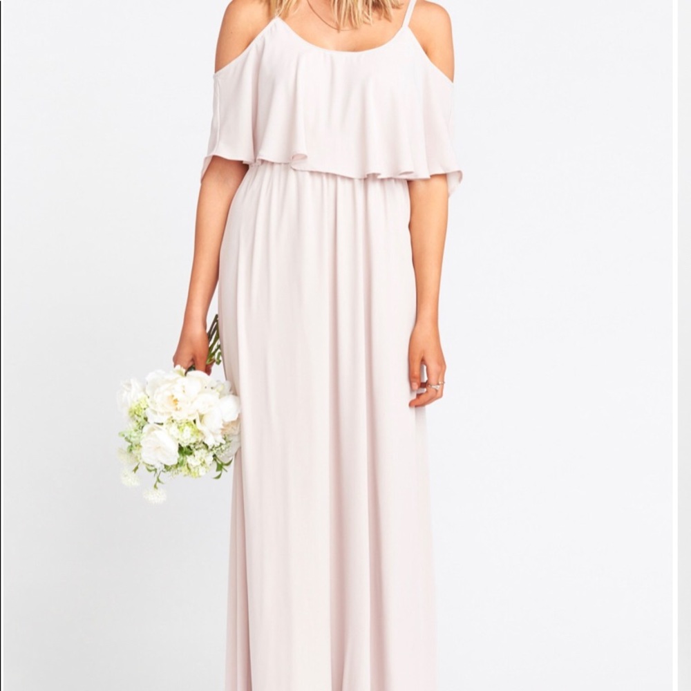 MuMu Light Pink/Beige/Rose maxi bridesmaid dress